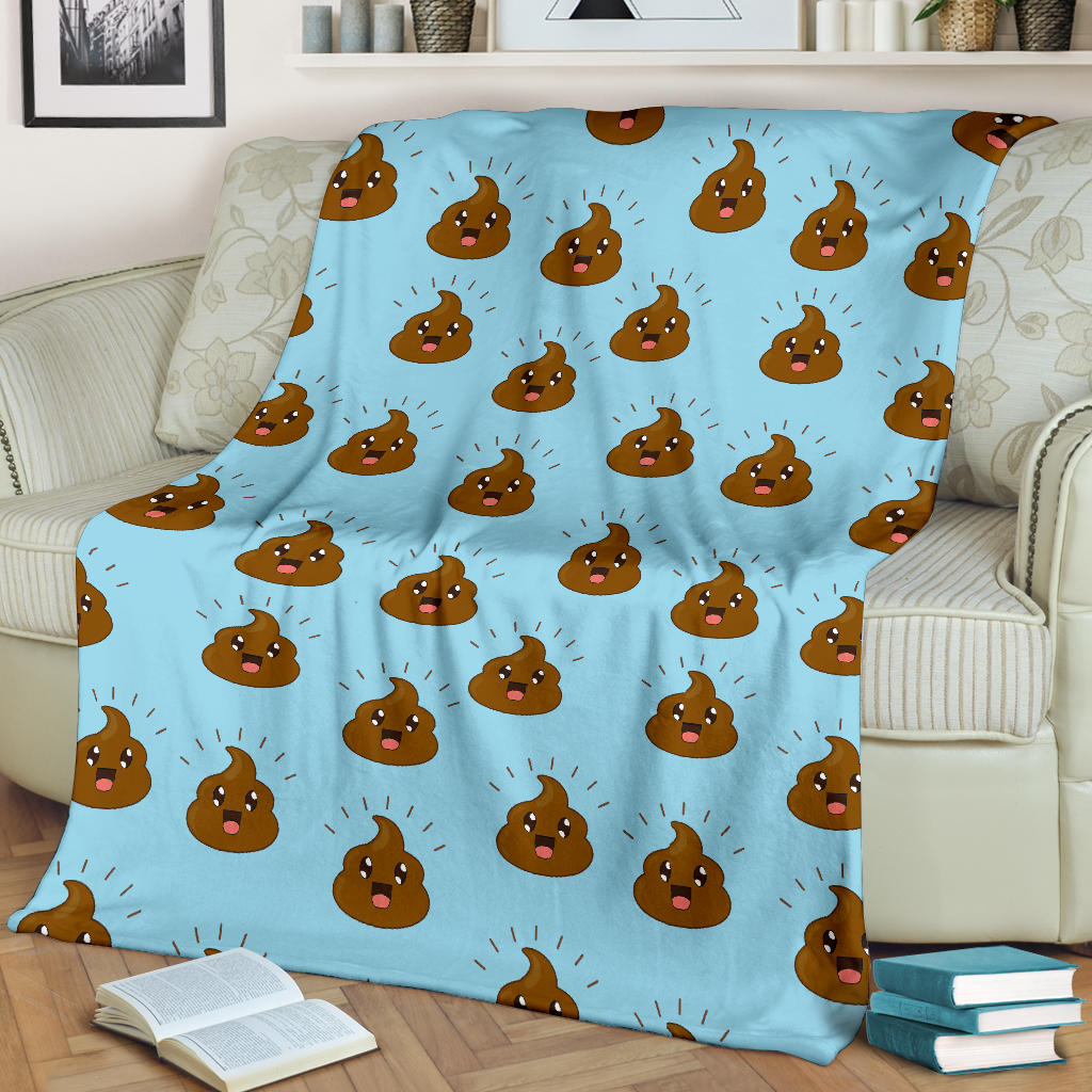Poop Emoji Pattern Print Design A03 Premium Blanket