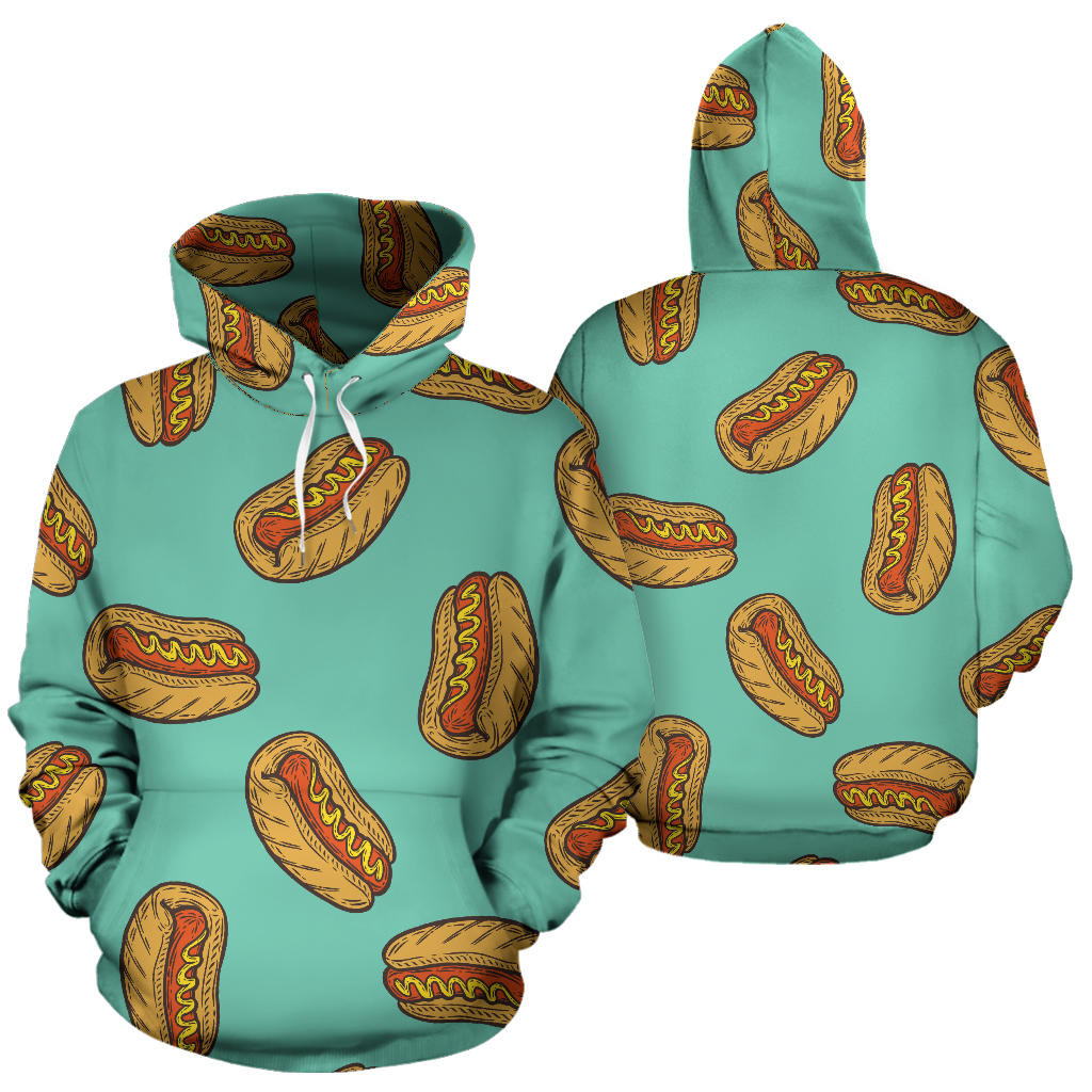 Hot Dog Pattern Print Design 04 Pullover Hoodie