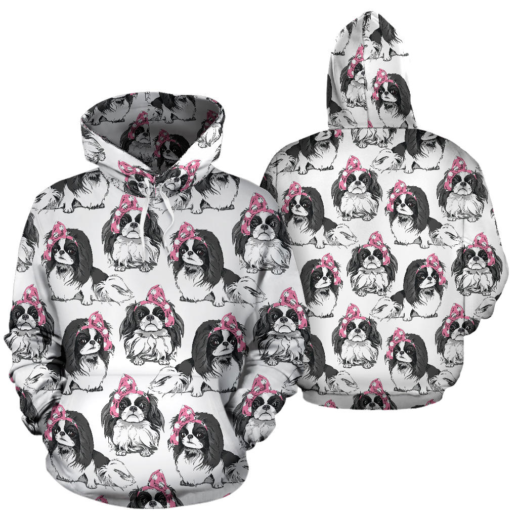 Japanese Chin Pattern Print Design 01 Pullover Hoodie