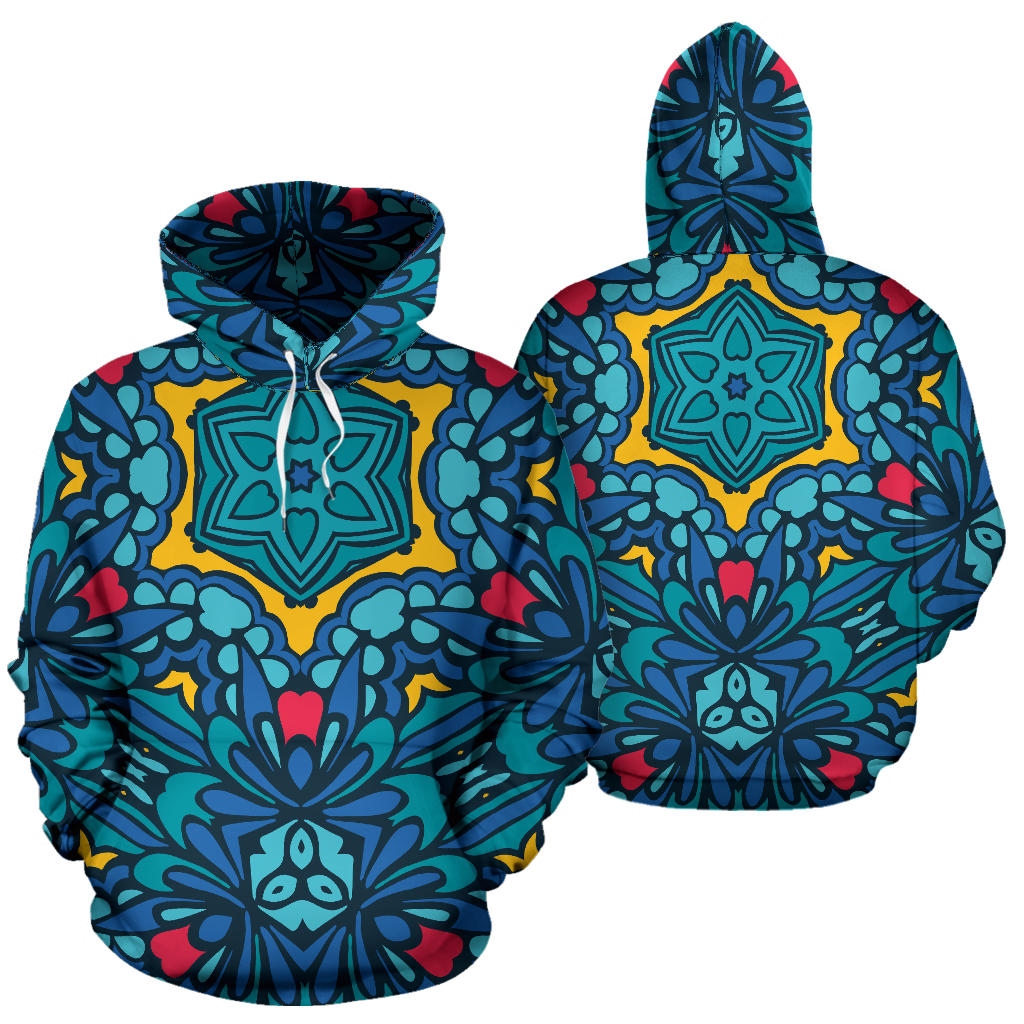 Kaleidoscope Pattern Print Design 04 Pullover Hoodie