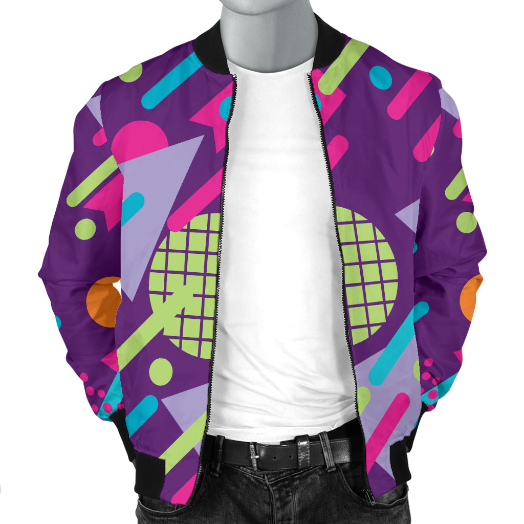 90s Pattern Print Design 4 Men Bomber Jacket