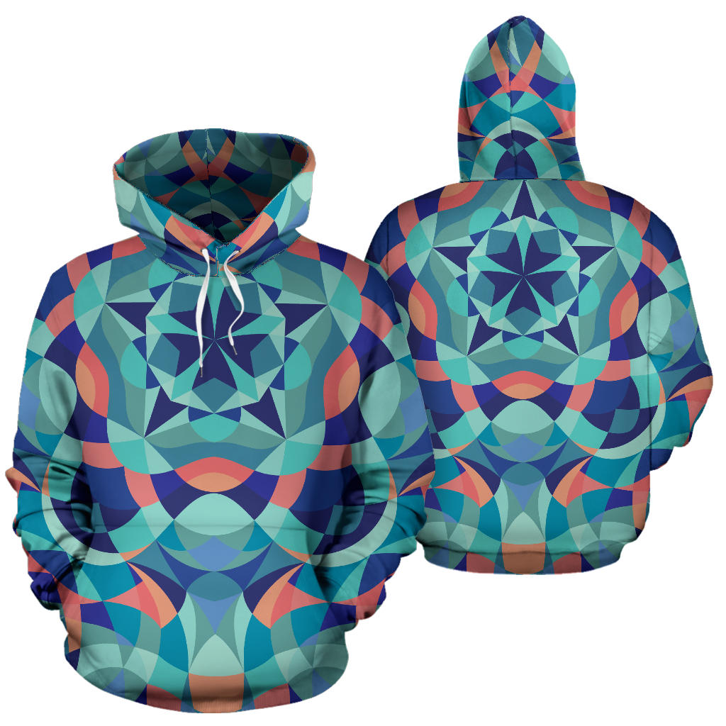 Kaleidoscope Pattern Print Design 03 Pullover Hoodie
