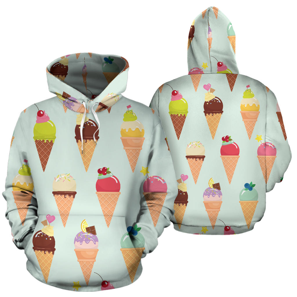 Ice Cream Pattern Print Design 03 Pullover Hoodie
