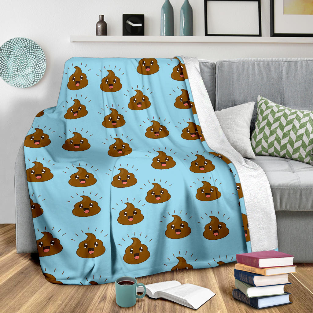 Poop Emoji Pattern Print Design A03 Premium Blanket