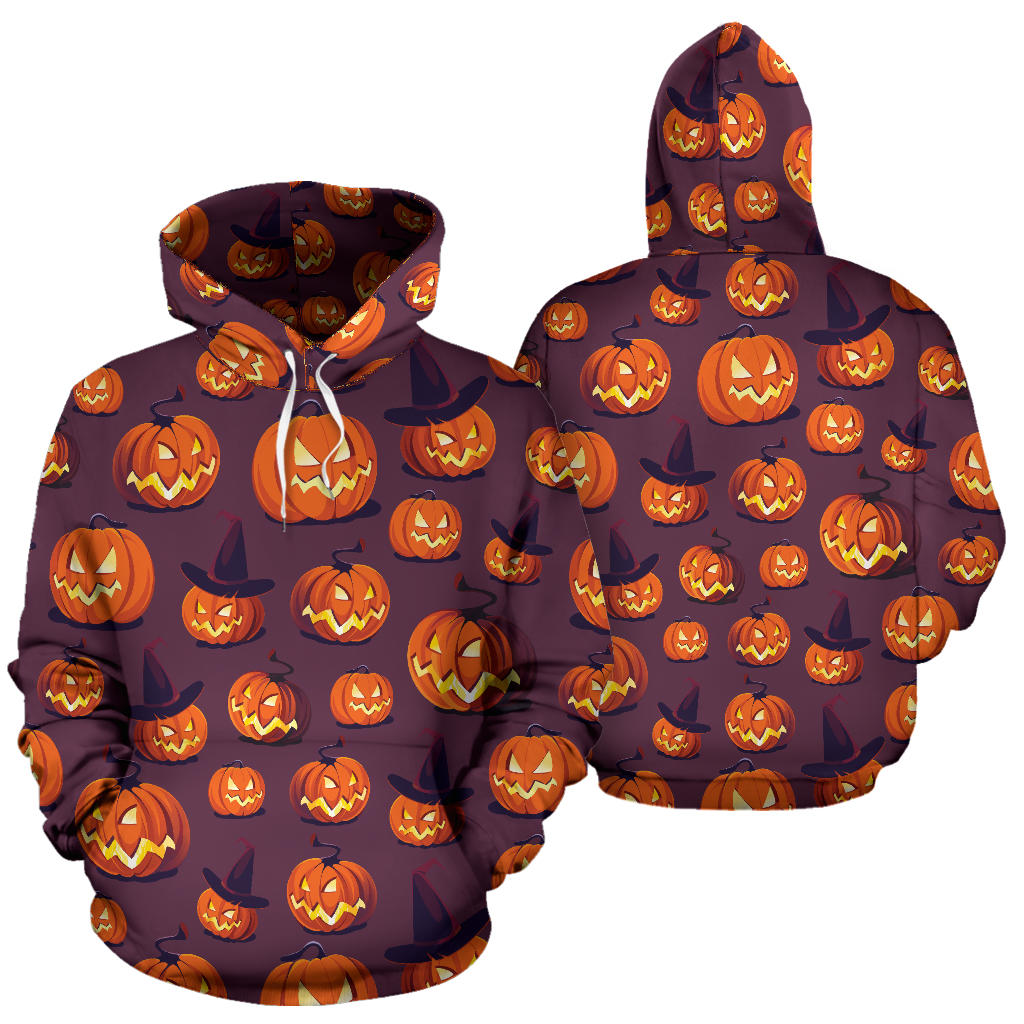 Halloween Pumpkin Pattern Print Design 03 Pullover Hoodie