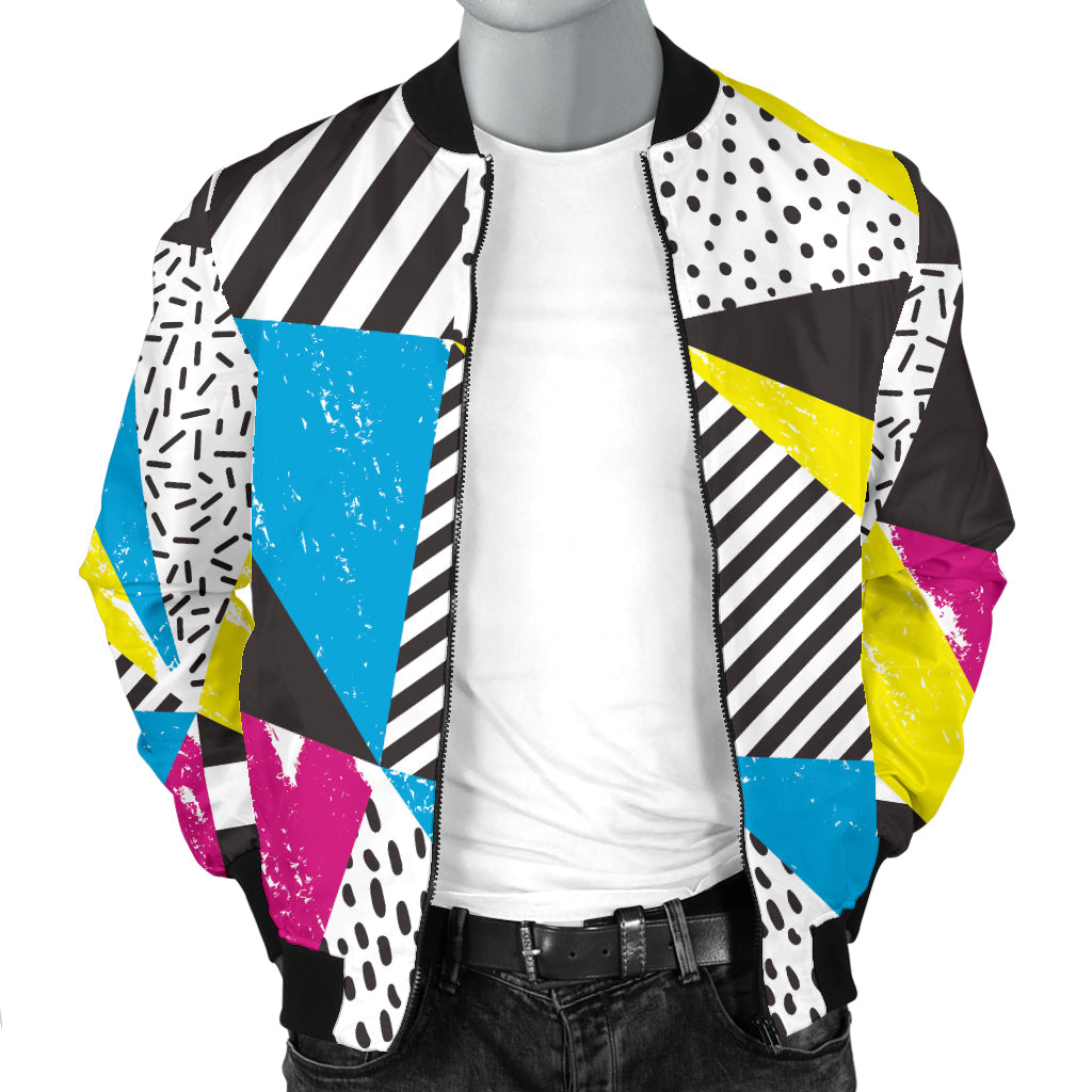 80s Pattern Print Design 2 Men Bomber Jacket