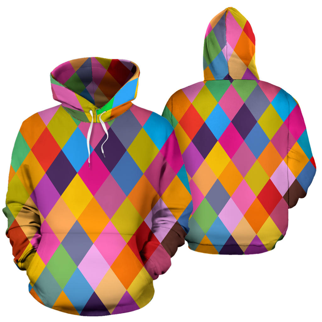 Harlequin Pattern Print Design 02 Pullover Hoodie