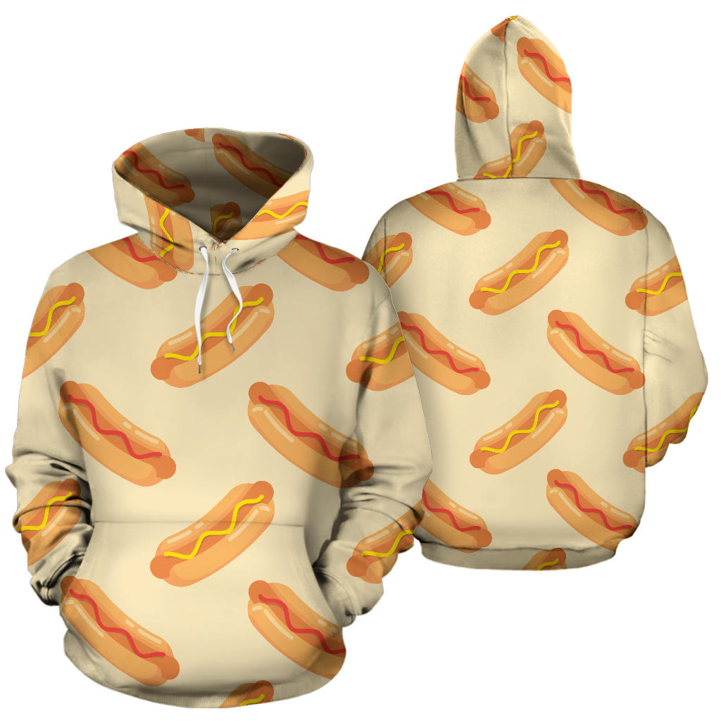 Hot Dog Pattern Print Design 05 Pullover Hoodie