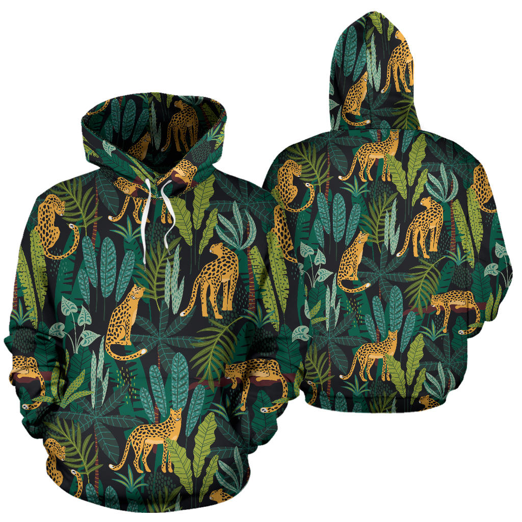 Jaguar Jungle Pattern Print Design 03 Pullover Hoodie