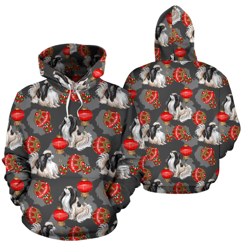 Japanese Chin Pattern Print Design 02 Pullover Hoodie