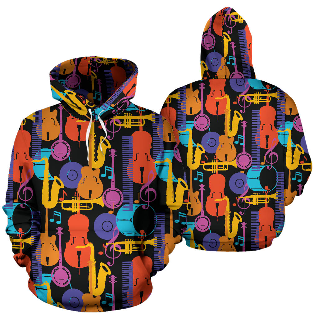 Jazz Pattern Print Design 03 Pullover Hoodie