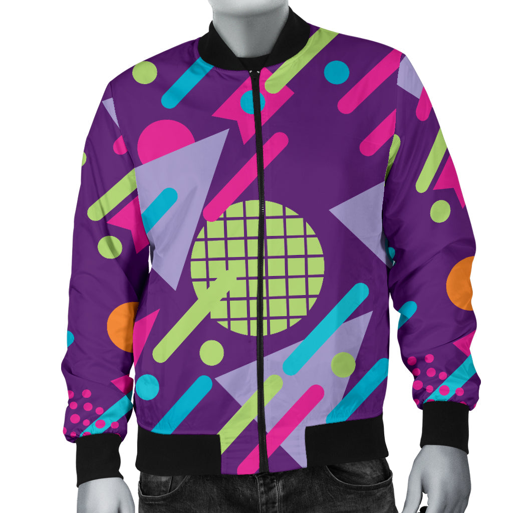 90s Pattern Print Design 4 Men Bomber Jacket
