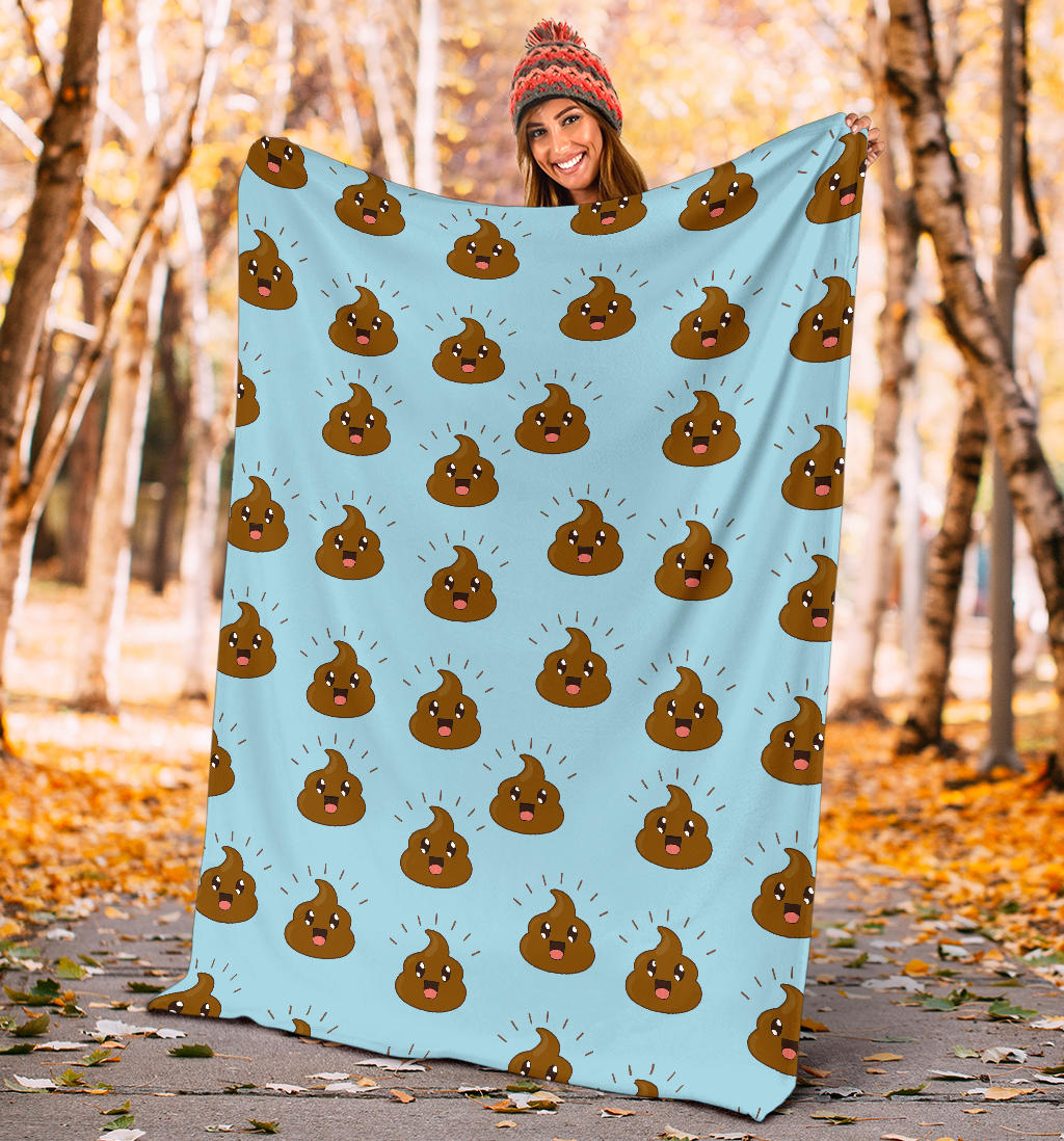 Poop Emoji Pattern Print Design A03 Premium Blanket