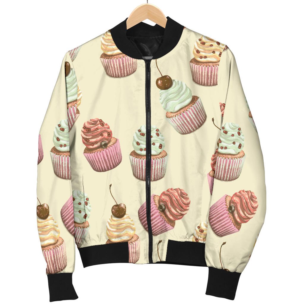 Cupcake Pattern Print Design 04 Men Bomber Jacket