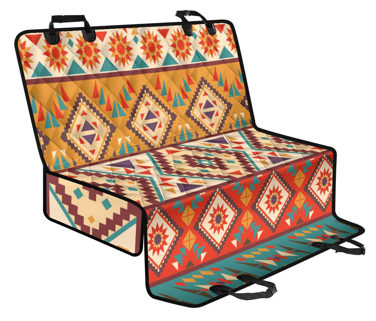 Navajo Pattern Print Design A01 Rear Dog Car Seat Cover Hammock
