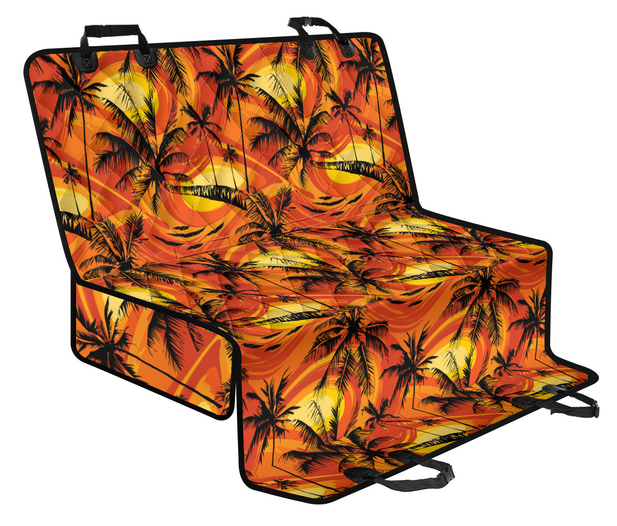 Palm Tree Pattern Print Design A02 Rear Dog Car Seat Cover Hammock