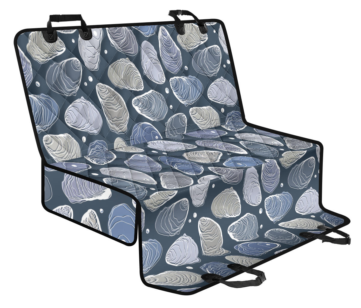 Oyster Pattern Print Design 02 Rear Dog Car Seat Cover Hammock