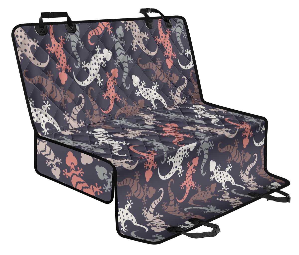 Gecko Pattern Print Design 02 Rear Dog Car Seat Cover Hammock