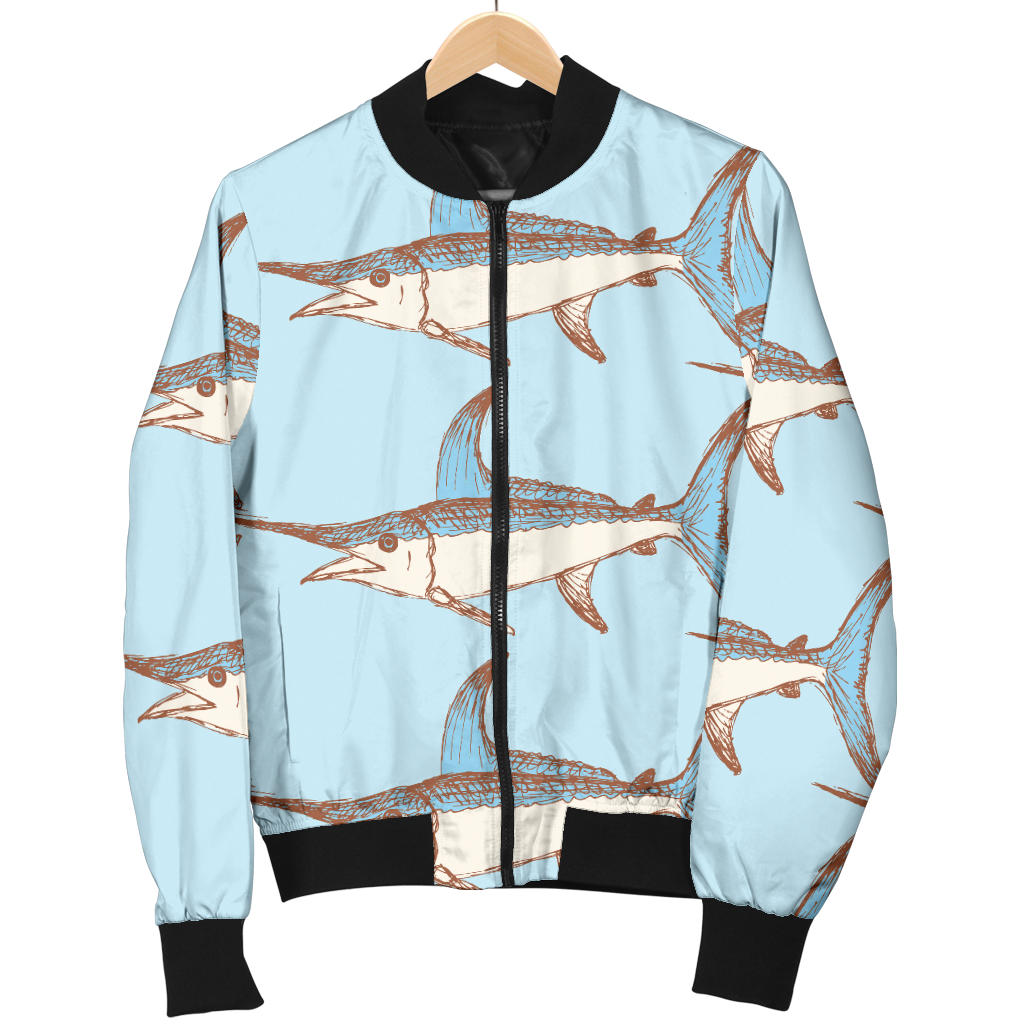 Swordfish Pattern Print Design 01 Men Bomber Jacket