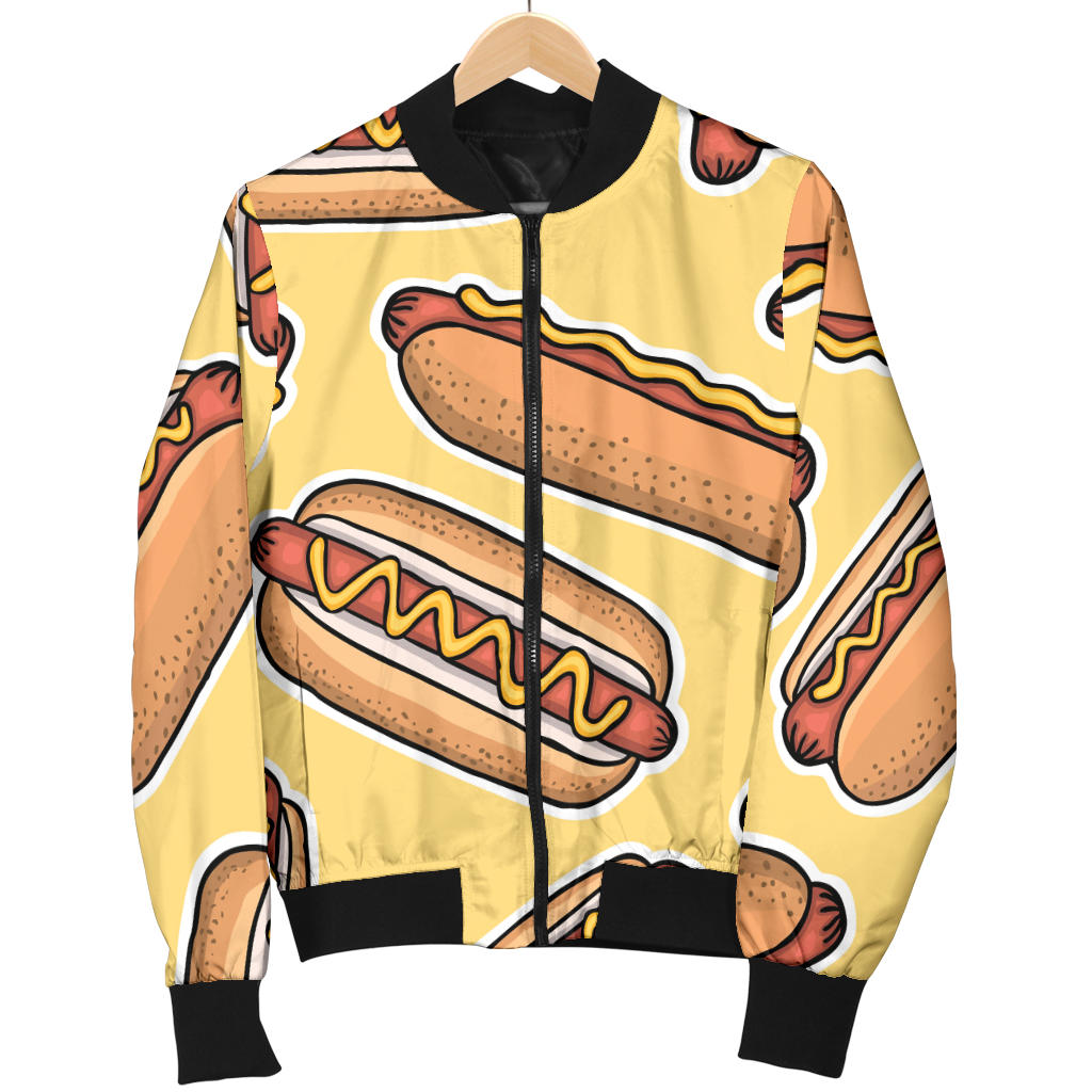 Hot Dog Pattern Print Design 01 Men Bomber Jacket