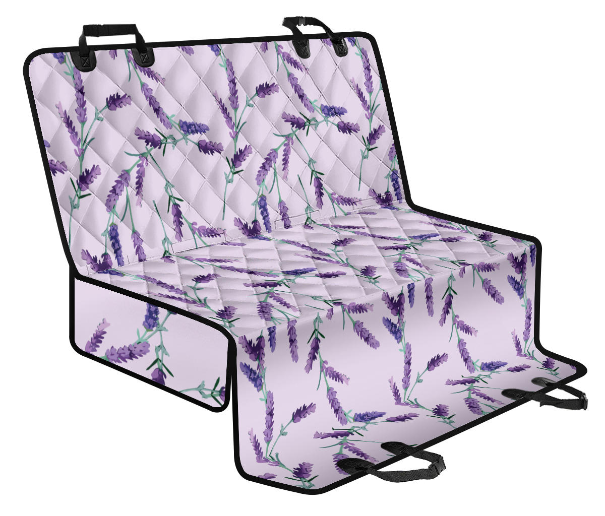 Lavender Pattern Print Design 02 Rear Dog Car Seat Cover Hammock