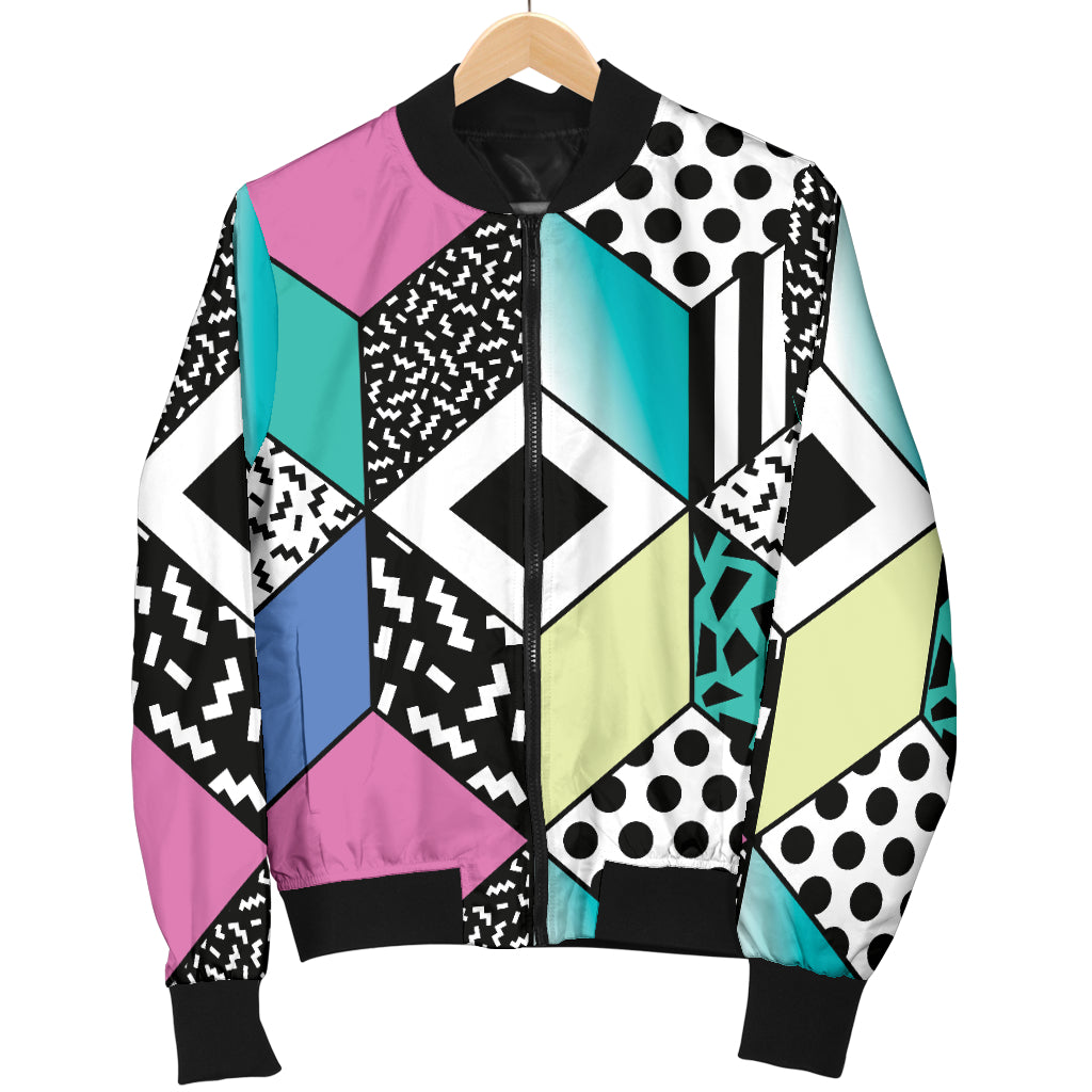 90s Pattern Print Design 3 Men Bomber Jacket