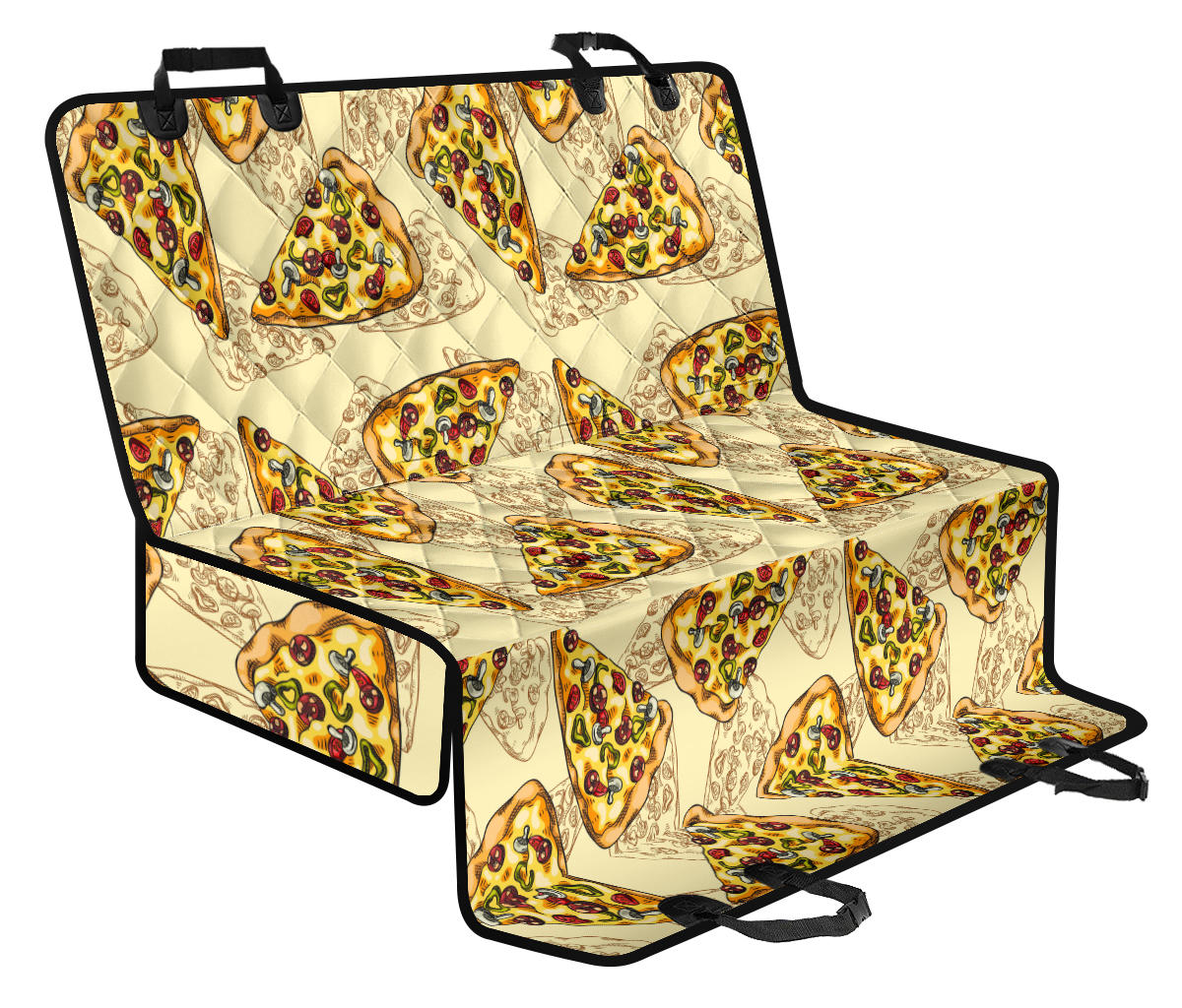 Pizza Pattern Print Design A01 Rear Dog Car Seat Cover Hammock