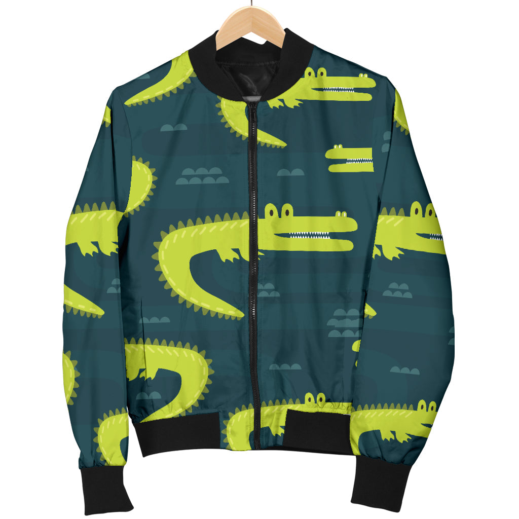 Alligator Pattern Print Design 03 Men Bomber Jacket