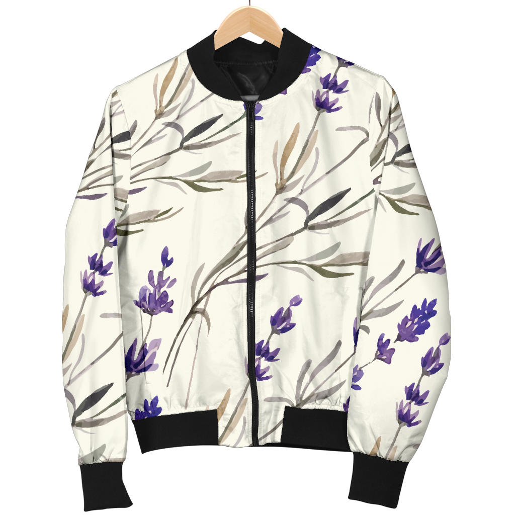 Lavender Pattern Print Design 01 Men Bomber Jacket