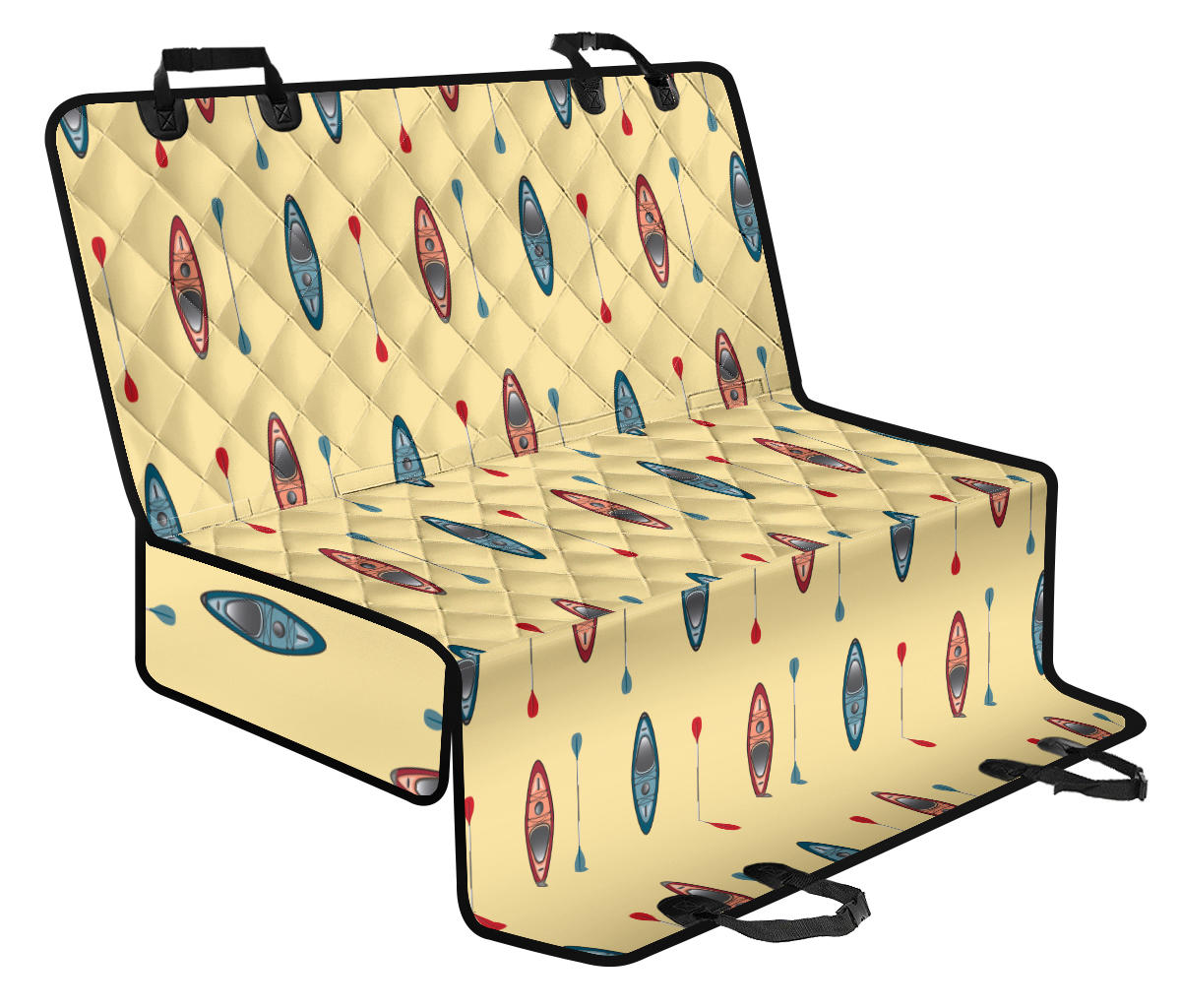 Kayak Pattern Print Design 02 Rear Dog Car Seat Cover Hammock