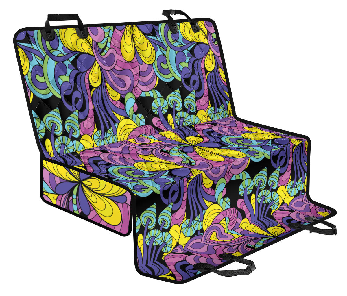 Psychedelic Pattern Print Design A04 Rear Dog Car Seat Cover Hammock