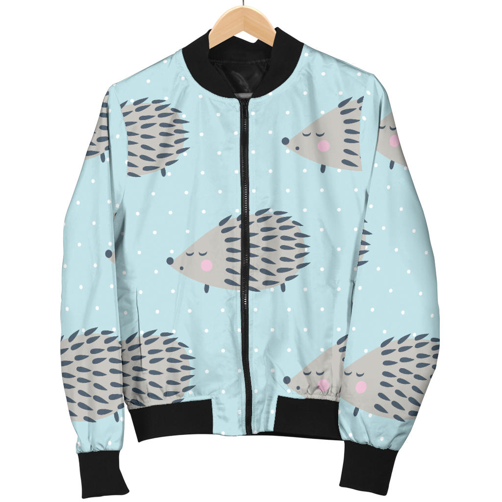 Hedgehog Pattern Print Design 02 Men Bomber Jacket