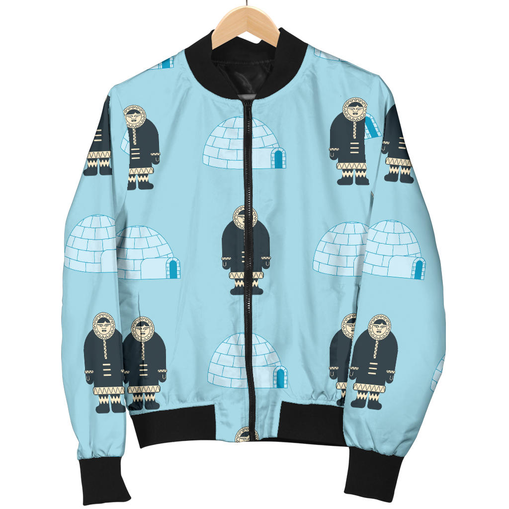 Eskimo Pattern Print Design 03 Men Bomber Jacket