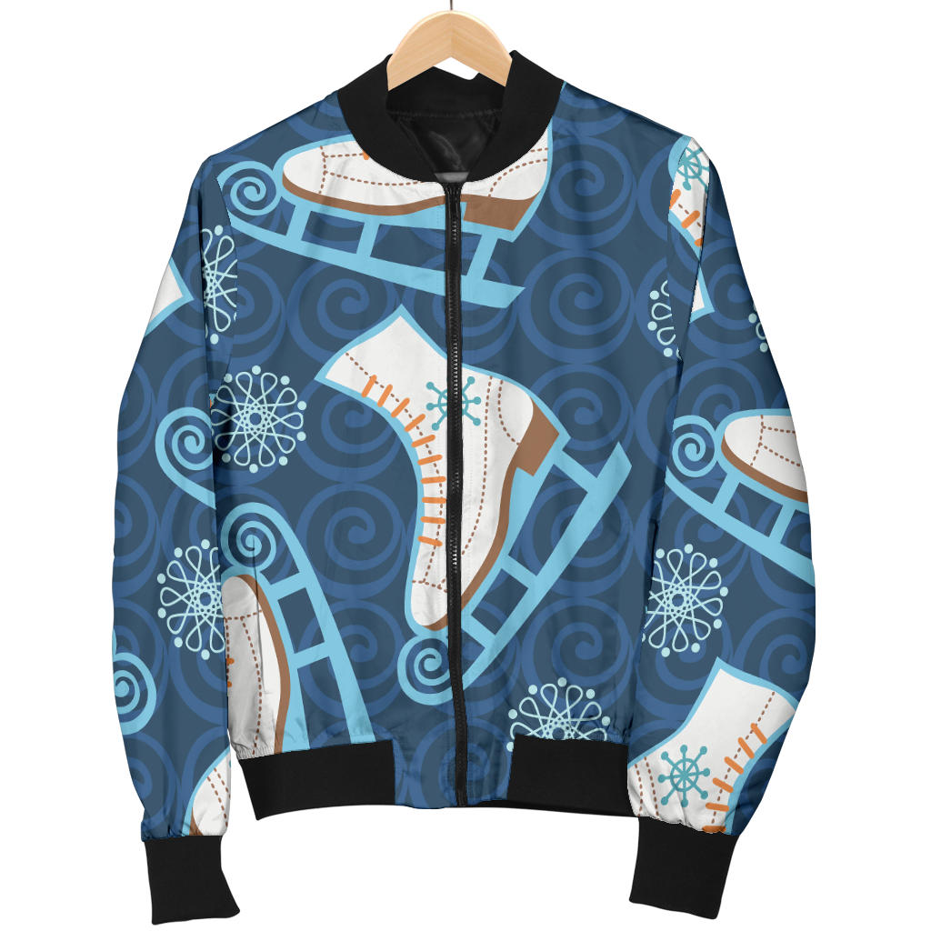 Ice Skate Pattern Print Design 01 Men Bomber Jacket