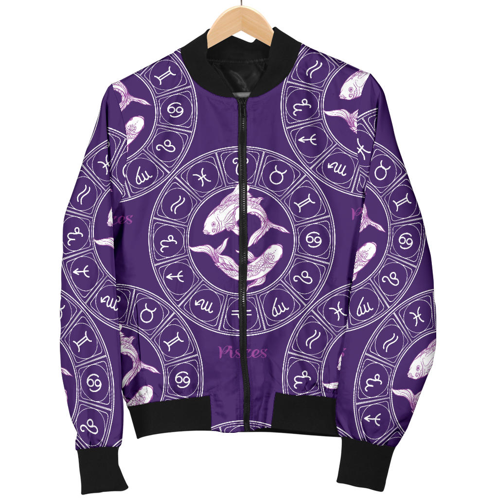 Pisces Pattern Print Design A02 Men Bomber Jacket