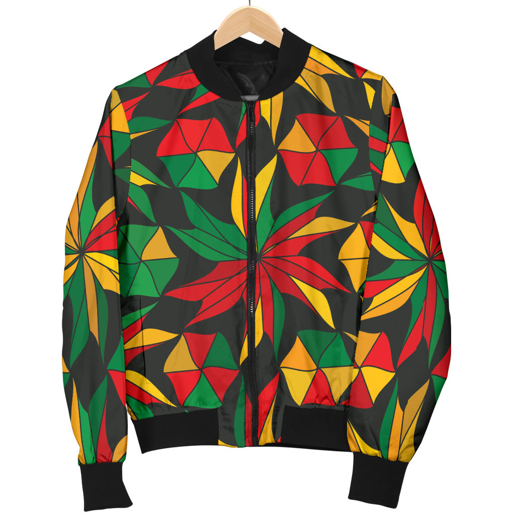 Rastafarian Pattern Print Design A03 Men Bomber Jacket