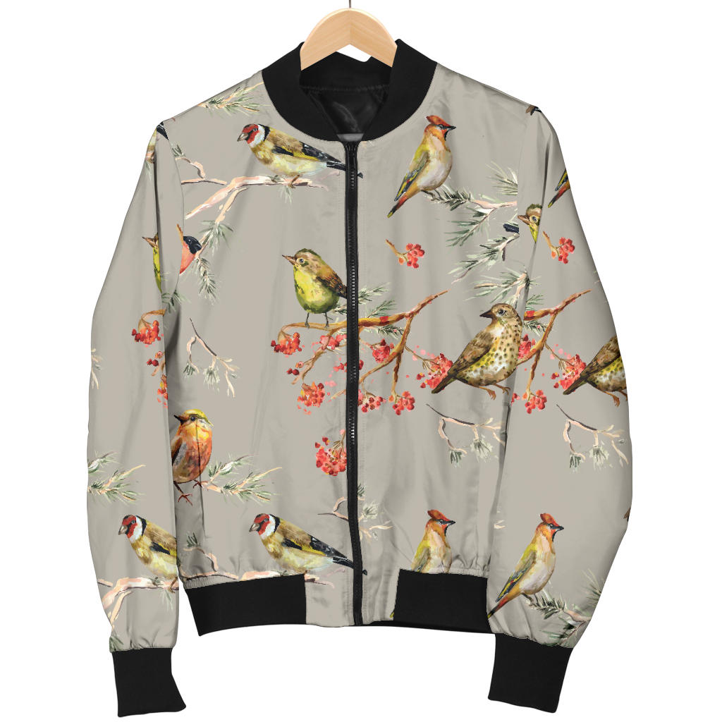 Birds Pattern Print Design 03 Men Bomber Jacket