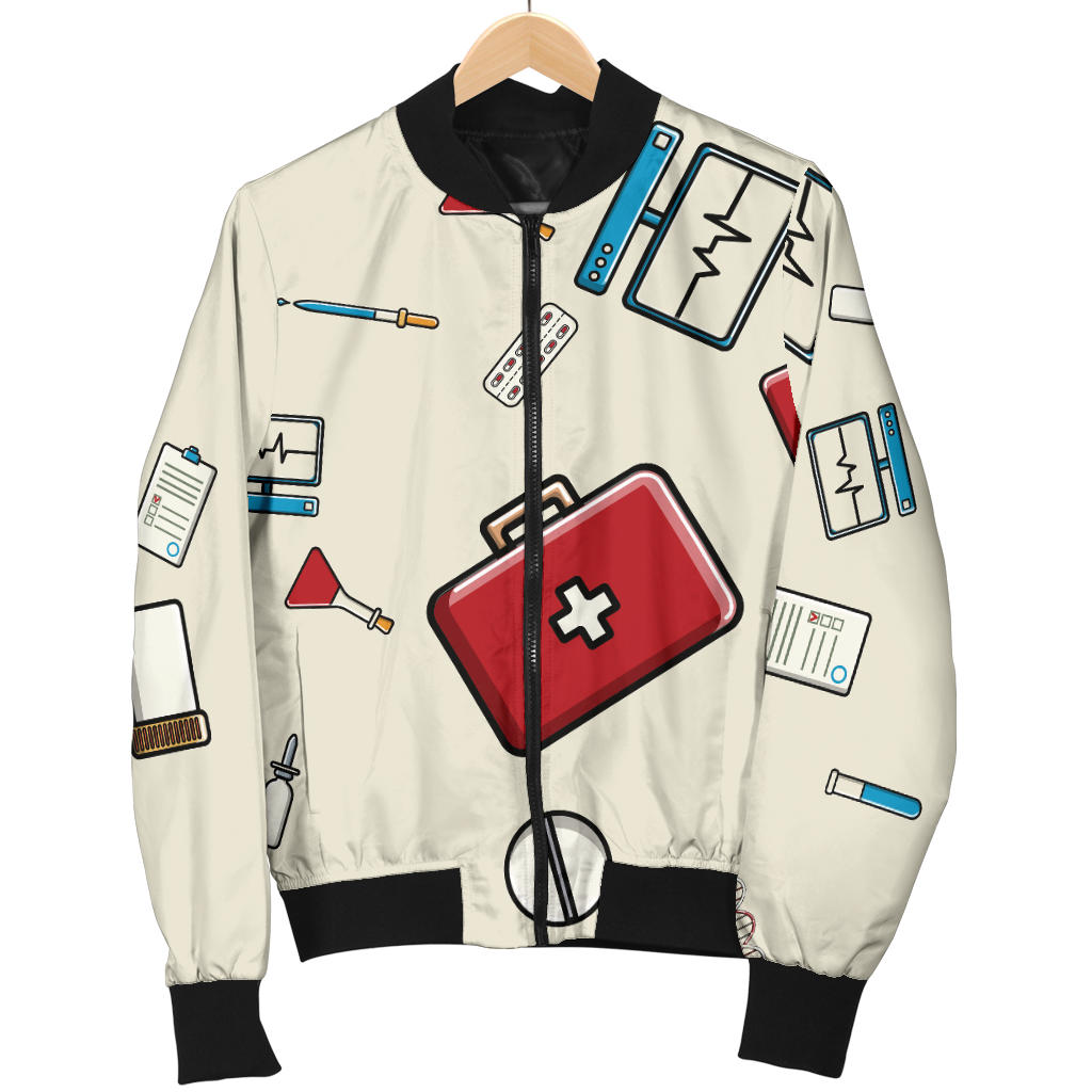 Nurse Pattern Print Design A04 Men Bomber Jacket