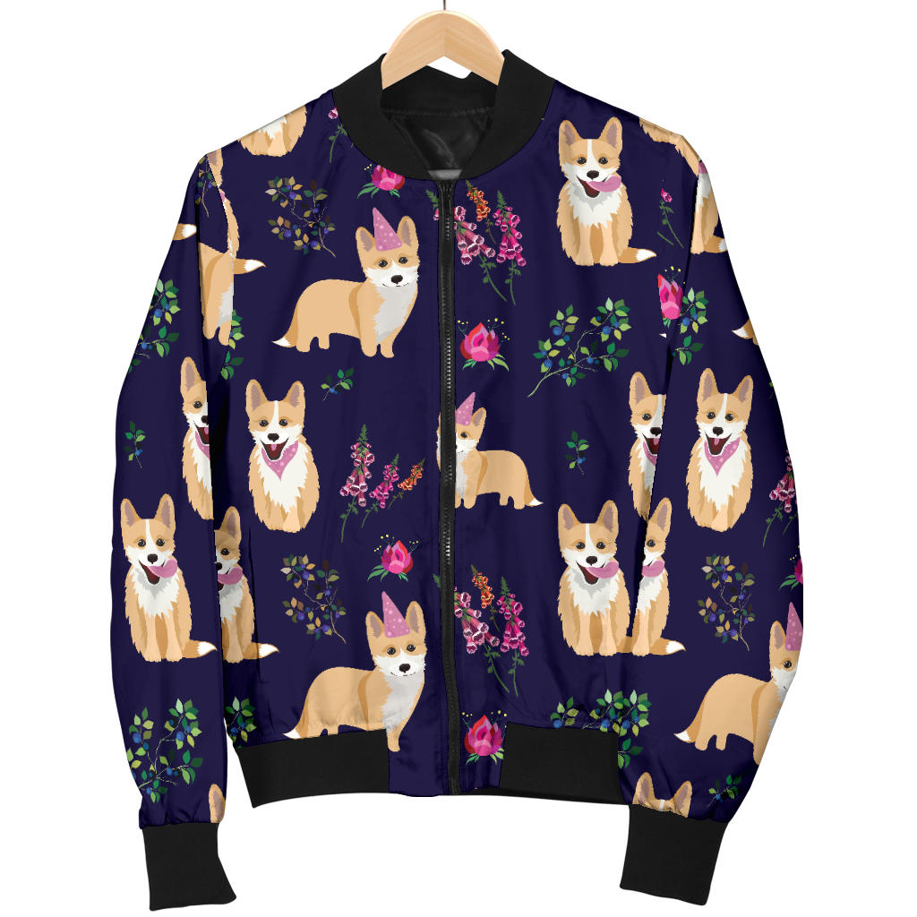 Pembroke Welsh Corgis Pattern Print Design A06 Men Bomber Jacket