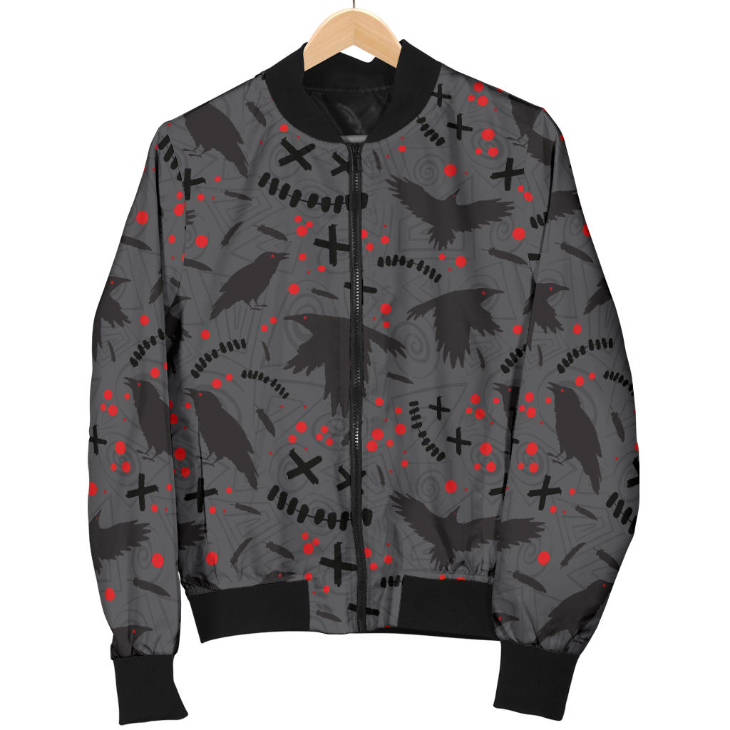 Crow Pattern Print Design 02 Men Bomber Jacket