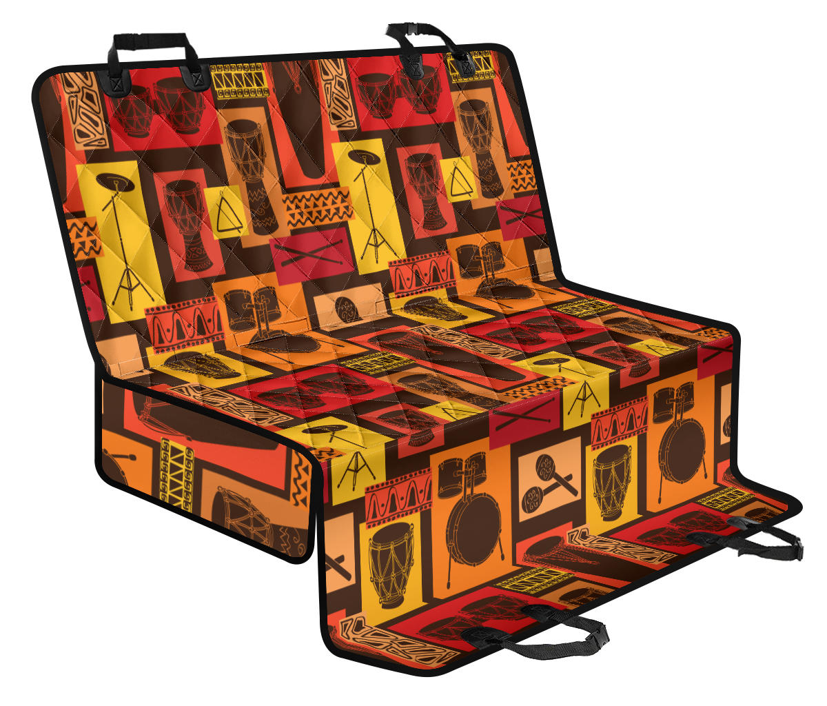 Percussion Pattern Print Design 02 Rear Dog Car Seat Cover Hammock