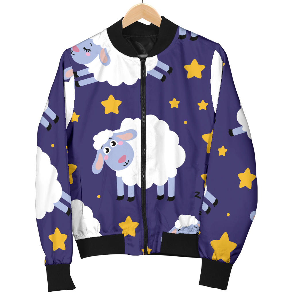 Sheep Pattern Print Design 03 Men Bomber Jacket