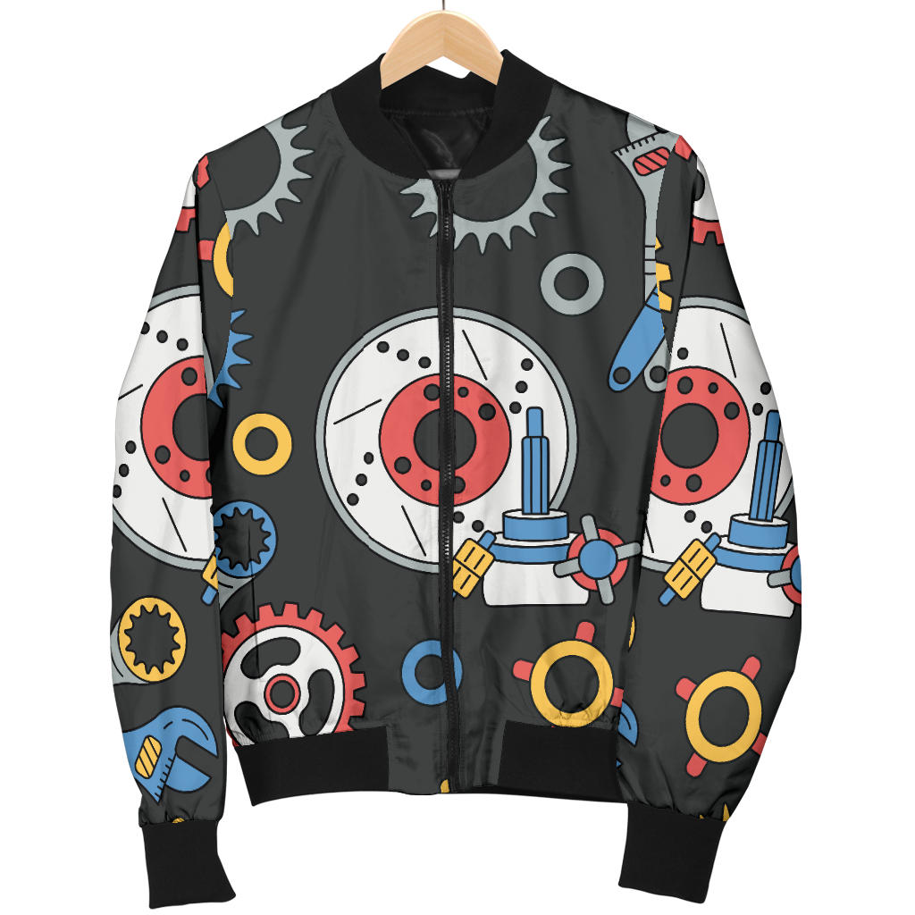 Mechanic Pattern Print Design 01 Men Bomber Jacket