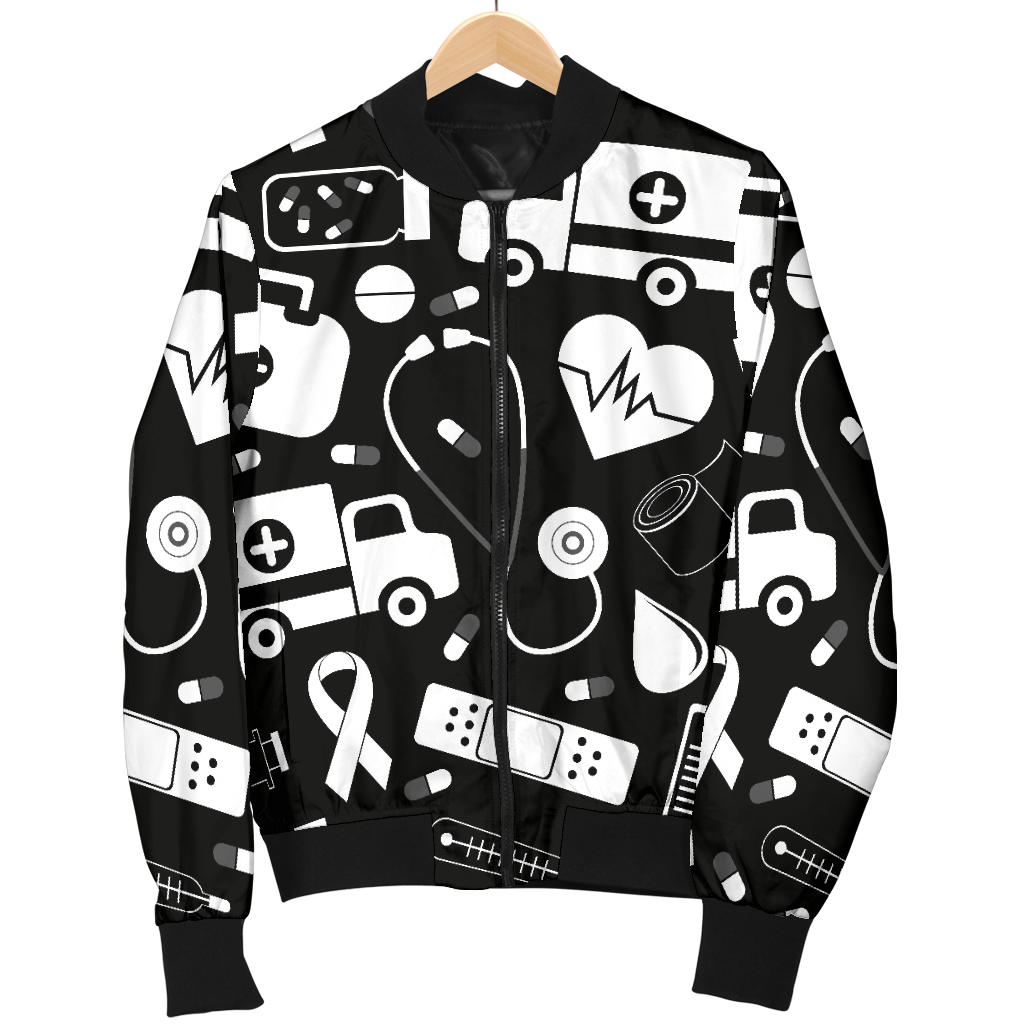 Medical Pattern Print Design 01 Men Bomber Jacket