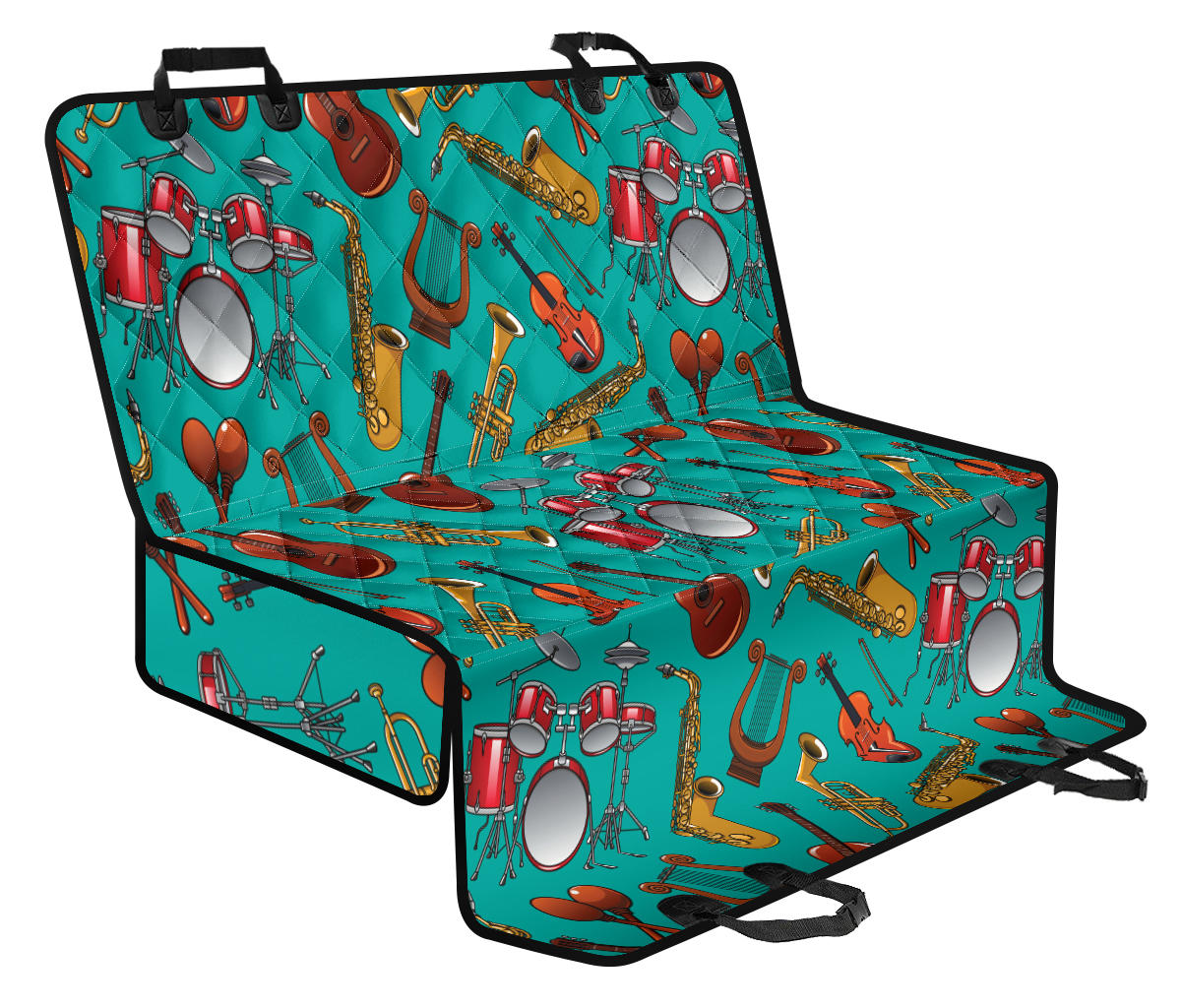 Drum Set Pattern Print Design 01 Rear Dog Car Seat Cover Hammock