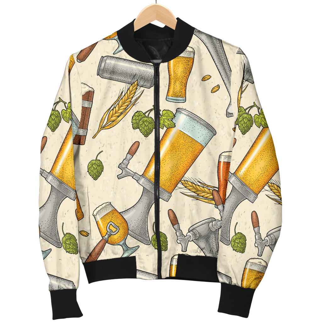 Beer Pattern Print Design 05 Men Bomber Jacket