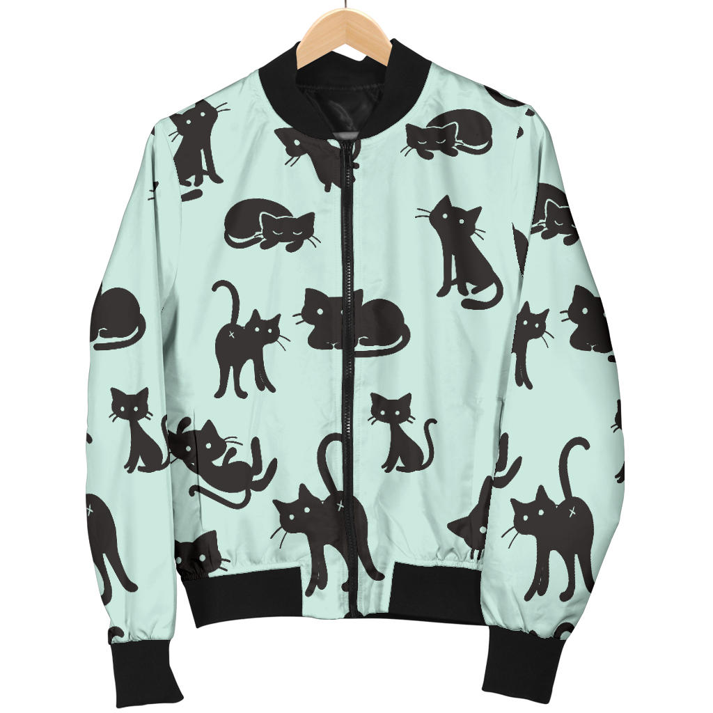 Black Cat Pattern Print Design 04 Men Bomber Jacket