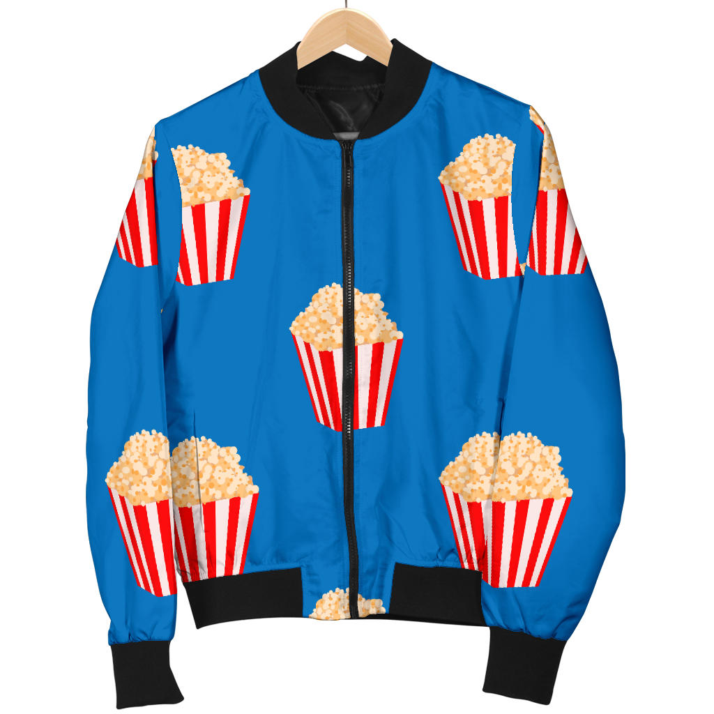 Popcorn Pattern Print Design A04 Men Bomber Jacket