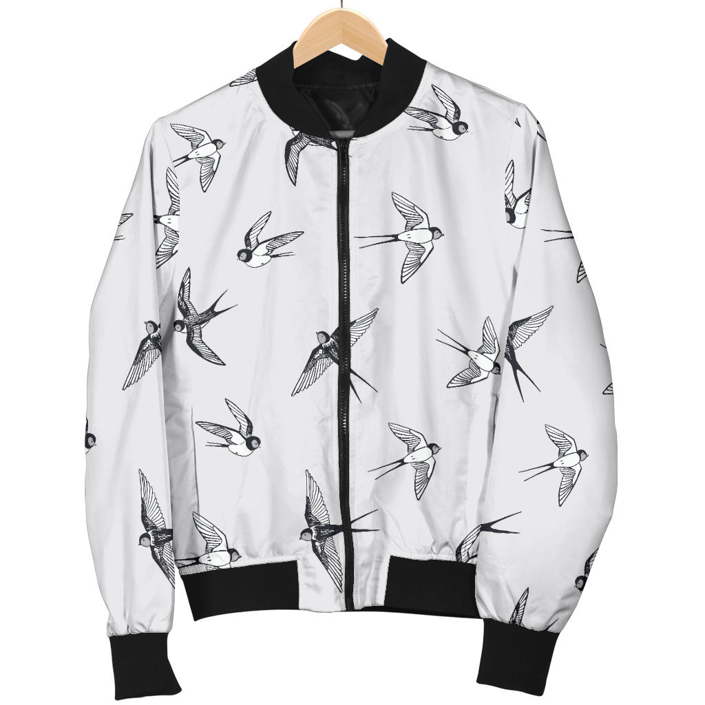 Swallow Bird Pattern Print Design 04 Men Bomber Jacket
