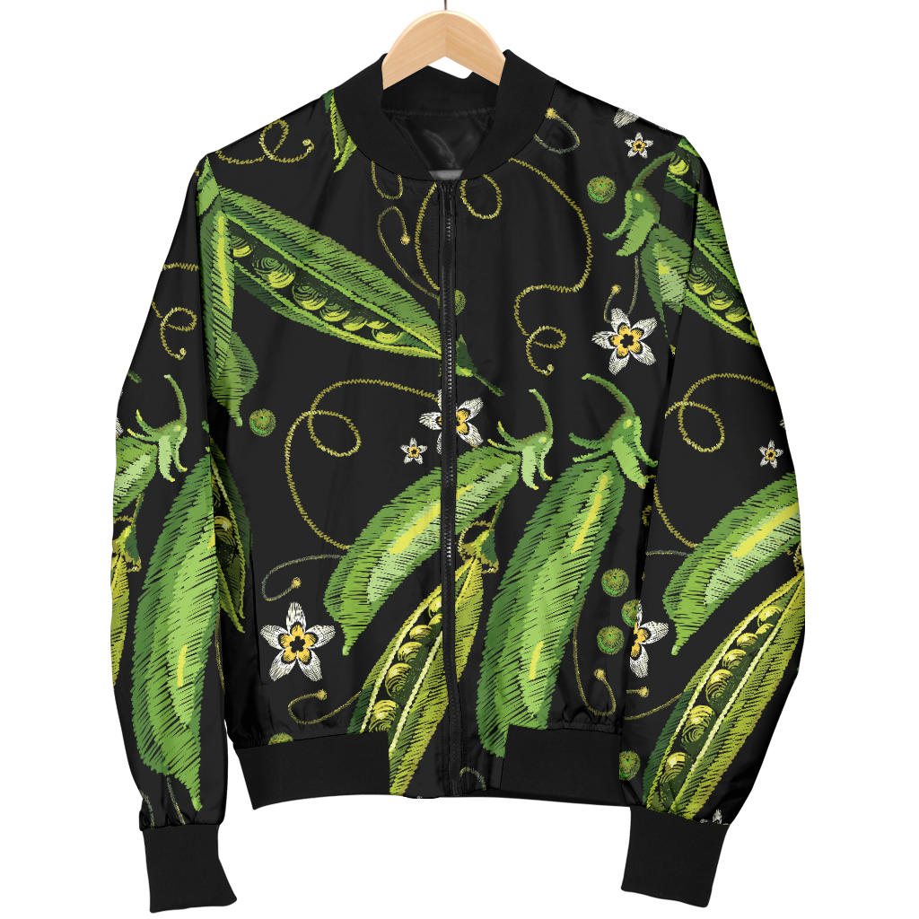 Peas Pattern Print Design A02 Men Bomber Jacket